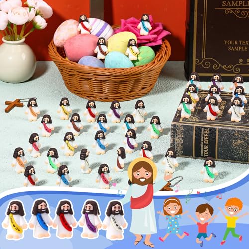 image for Bememo 100 Pcs Little Jesus Figures Jesus Loves You Original Design Ru