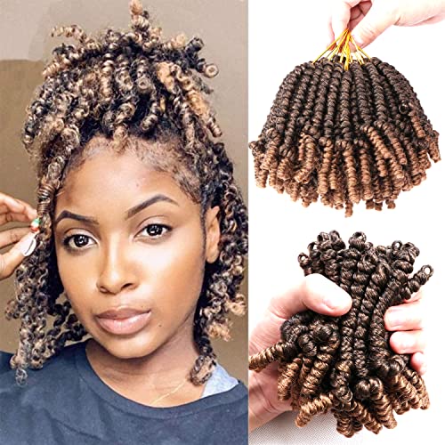 8 Packs Short Spring Twist Crochet Hair 4Inch...
