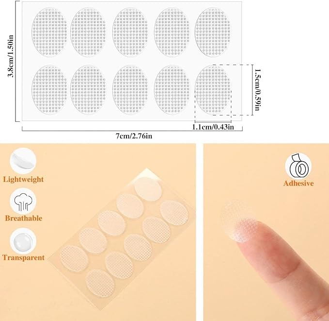 Image of Extra Premium Extra Soft Earring Support for Heavy Earrings | Ear Lobe Support for Earrings | Ear Lobe Tape | Transparent Ear Support | Ear Lobe Patches (Pack of 60)