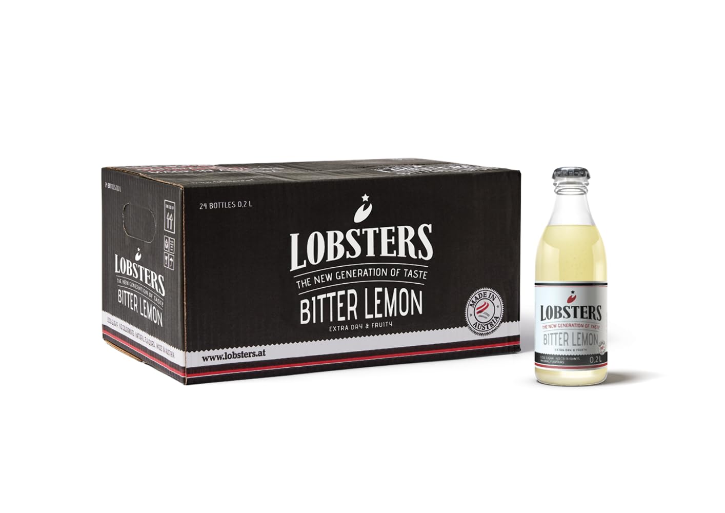 Lobsters Bitter Lemon 24 x 0,2l Dry Fruity Cocktail Mix Vodka Lemon Lemon Spritz