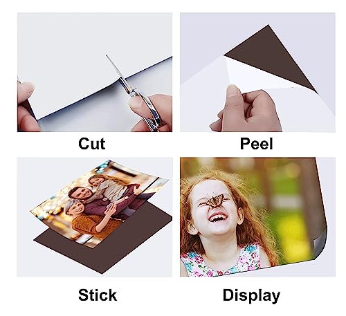 Image of TOWNBUS Pack of 5 | 4 inchx6 inch | 0.5mm Self Adhesive Magnetic Sheet | Just Peel Paste and Place to Make Your Craft, Photos a Magnet | DIY Crafts | Kids-Friendly