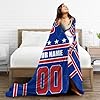 Ship Next Day Custom Chicago Blanket Personalized Name Number Soft Flannel Throw Blanket Sport Fans Gifts for Men Women Youth Baby Decor for Bed Sofa,30"x40"/40"x50"/50"x60"/60"x80" #5