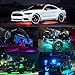 Car LED Underglow Strip Lights,4 Pcs Underbody Neon Strip Lights Kit with SoundSync Music,8 Color Wireless Remote Control 5050 SMD Exterior Car LED Strip Lights with Cable Tie