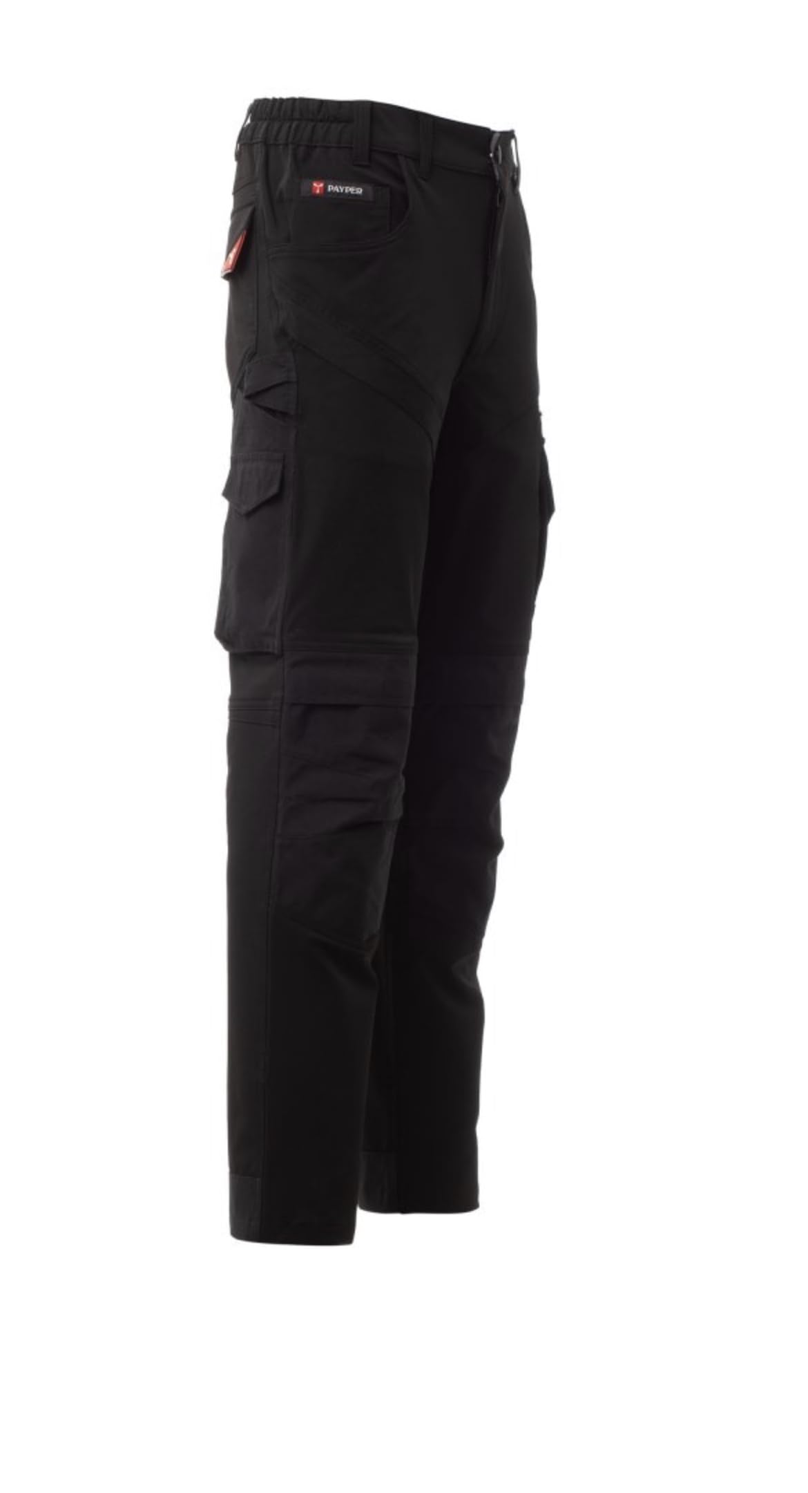 PAYPER NEXT4W Arbeitshose 4-Way-Stretch Unisex-Hose Hightech-Nylon mit 90% Polyamid und 10% Elasthan 9 Taschen und Reißverschluss Black 54
