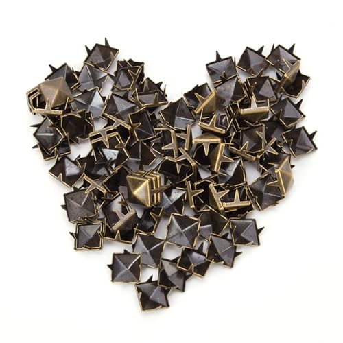 OEBUAFI 100 Remaches Cuadrados de 9 MM Remache de Metal Elegante para Manualidades de Cuero, Accesorios para Bolsas de Bricolaje para Costura de Ropa, Perfecto para Cortavientos y Abrigos de Lana