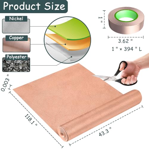 HEKOOLA Tecido Faraday com fita Faraday, cobertor Faraday para cobertura para WiFi, celular, proteçã