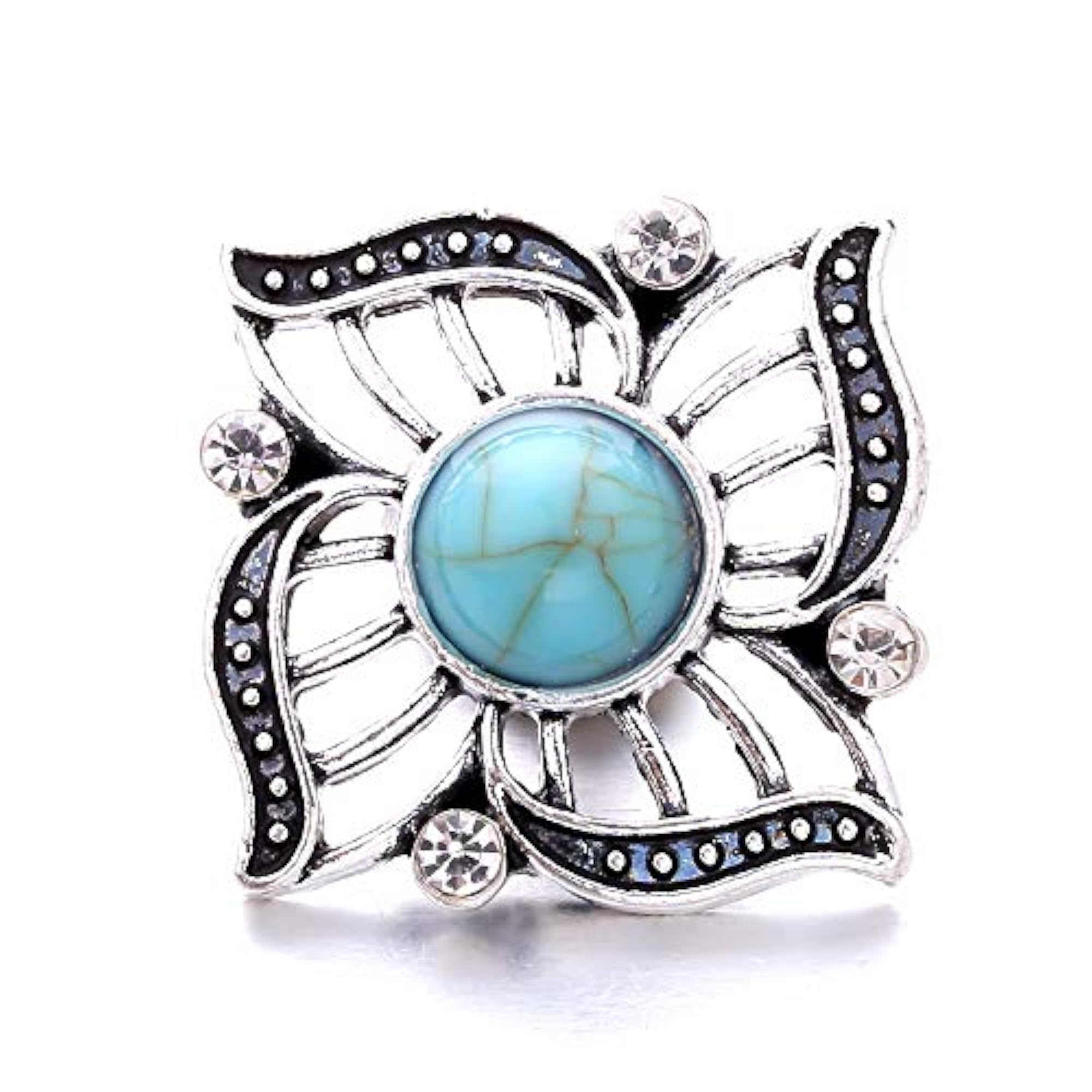 12pcs Metal Rhinestone Beads