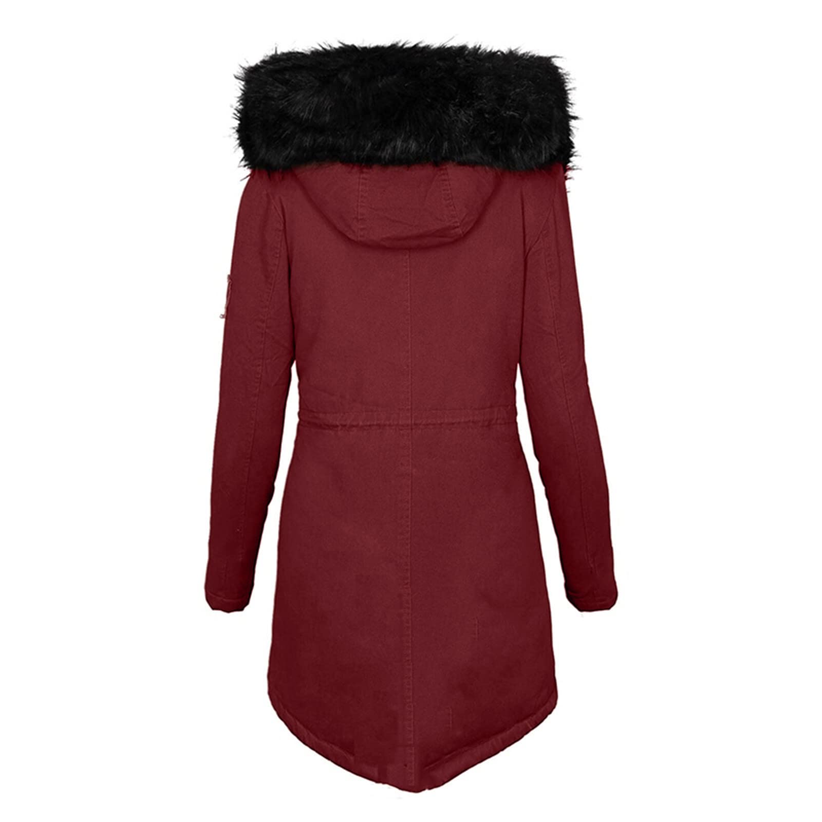 Générique Giacca lunga da donna, con cappuccio, piumino da donna, invernale