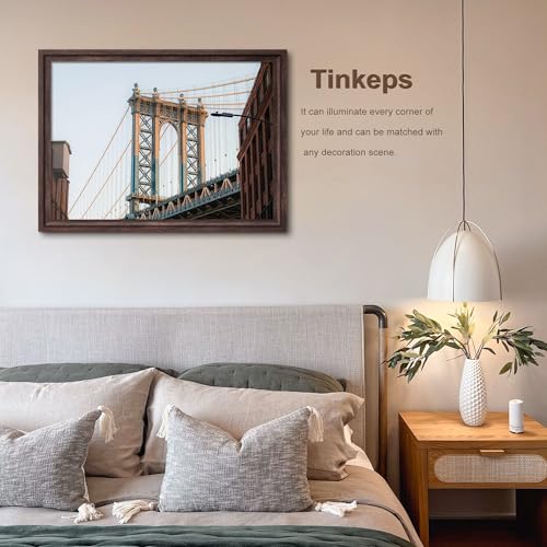 Image of 20x28 Picture Frame Walnut Brown with Black Back Board, Curved Extra Wide Edges, Wooden Vintage Style Poster Frame 20x28 for Wall Decor.