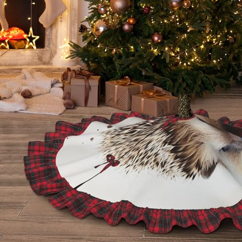 Jupe de sapin de Noël hérisson 121,9 cm décoration rustique - 2