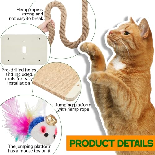 Sistema de Escalada para Gatos con Cuerda de Yute y Plataformas miniatura 3