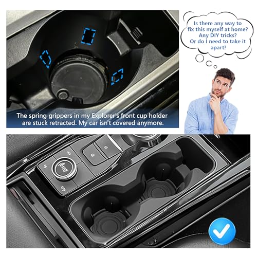 Image of Cup Holder Inserts for Ford Explorer 2020-2024 Accessories, Non-Slip Silicone Center Console Protector Organizer to Prevent Spills & Scratches for Explorer Interior Accessories