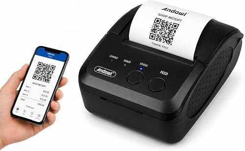 Wireless Bluetooth Thermal Receipt Printer - Portable 58mm Mobile Printer Compatible with iOS and Android