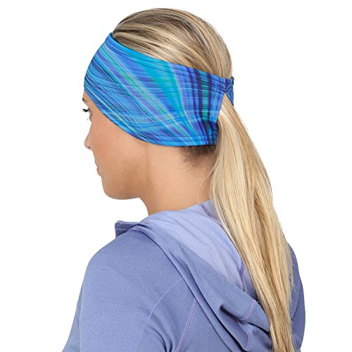 Trailheads Women's Print Ponytail Headband – 12 Prints  - Made In Usa - Deep Dive Blue #TOP2