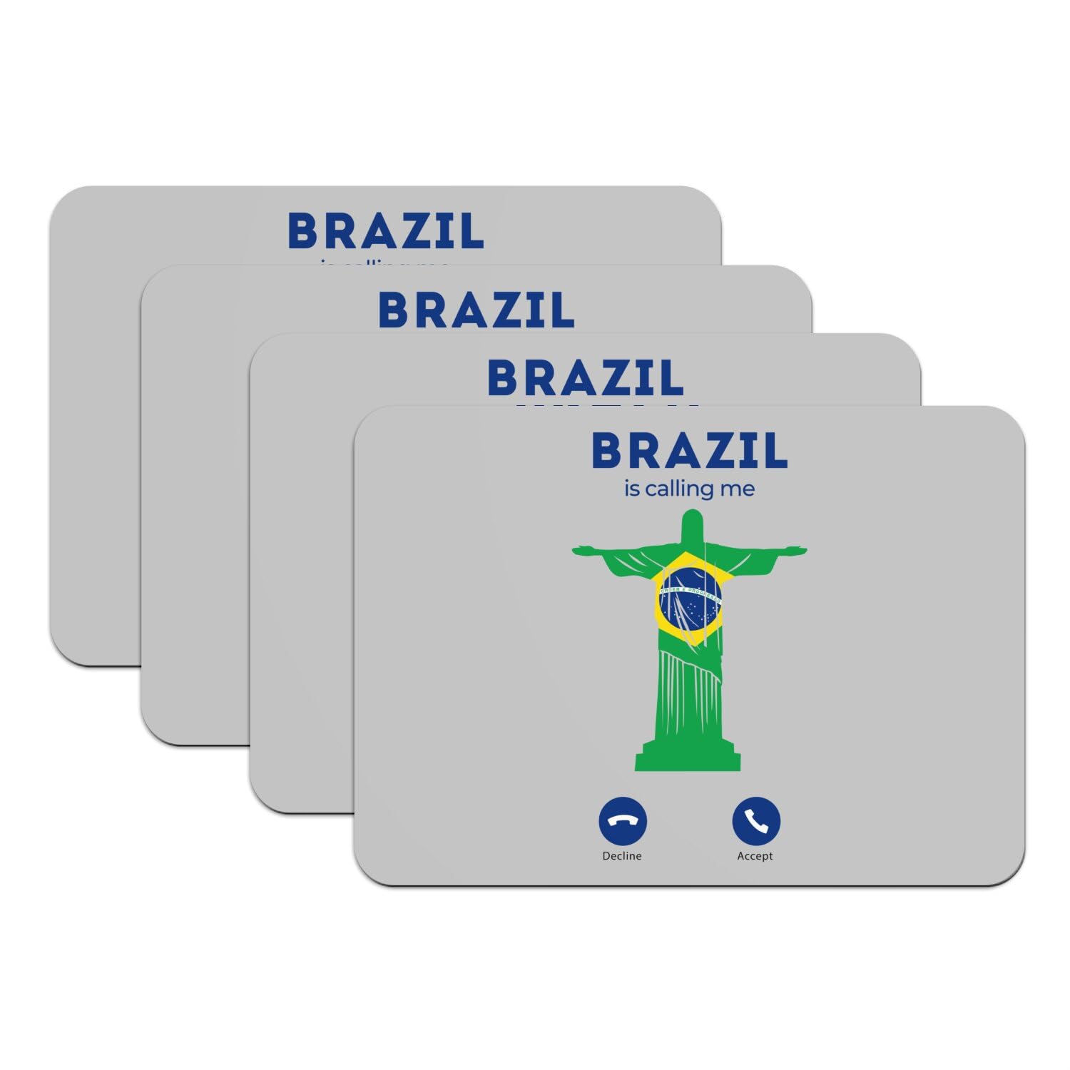Sets de table gris Rio de Janeiro en caoutchouc 39x28 cm | Lot de 4