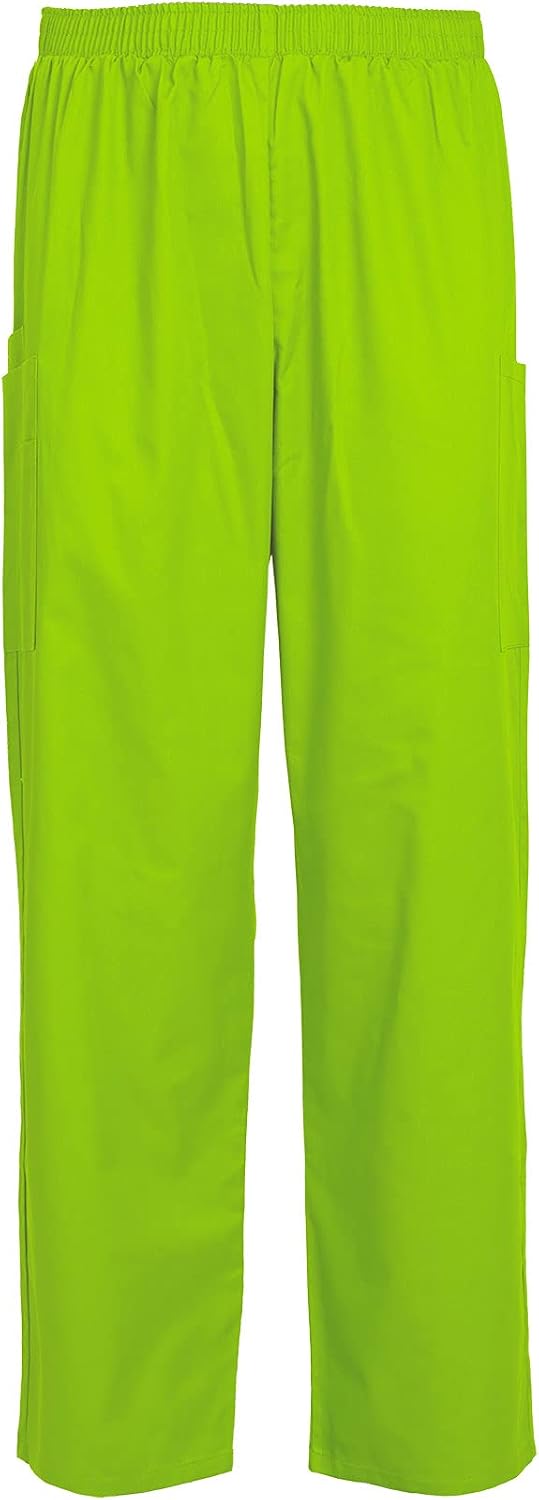 Men's Scrub Pants Full Elastic Waist Cargo Scrub Pant