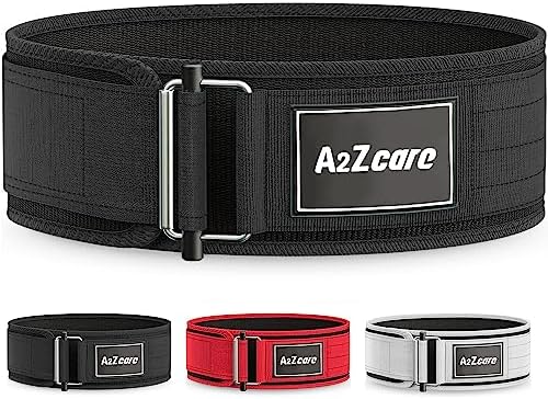 A2ZCARE Weight Lifting Belt - 4 inch Neoprene Workout Belt - Self-Locking Weight Lifting Belt for Lower Back Support, Weightlifting, Olympic Powerlifting, Squat -Deadlift Training Belt