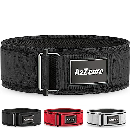 A2Zcare Weight Lifting Belt - 4 Inch Neoprene Workout Belt - Self-Locking Weight Lifting Belt For Lower Back Support, Weightlifting, Olympic Powerlifting, Squat -Deadlift Training Belt #TOP2