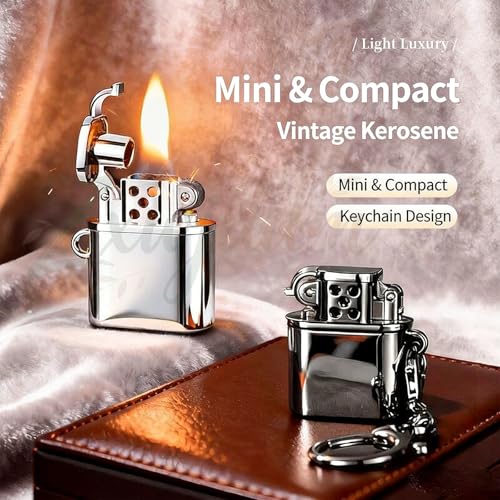 Encendedor metálico compacto para mesa con llavero miniatura 5