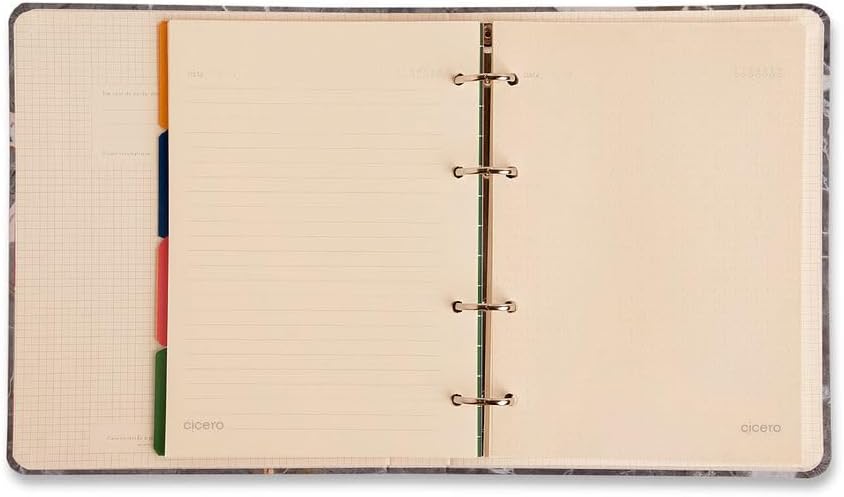 Caderno Criativo Argolado Office Duo Clássica Pautado & Pontado A5 Verde Oliva, Cicero