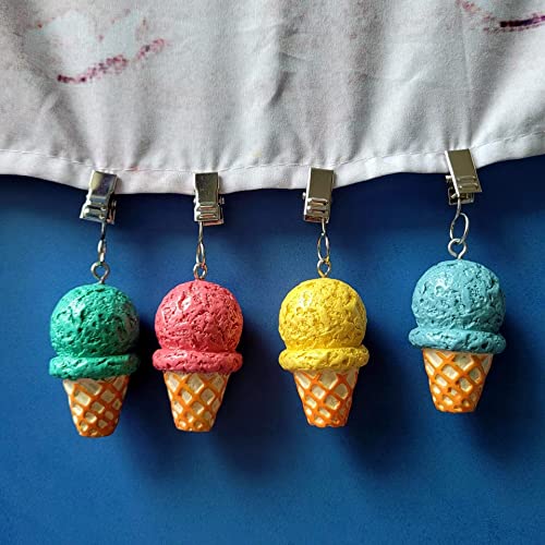 TwoFish Ice Cream Outdoor Table Weights Set of 4 Tablecloth Weights Clips Handicraft Tablecloth Clips S/4 - Thumbnail 2