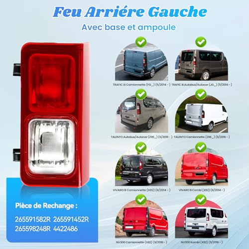 Feu arrière inférieur gauche de rechange carrosserie X82 - 2