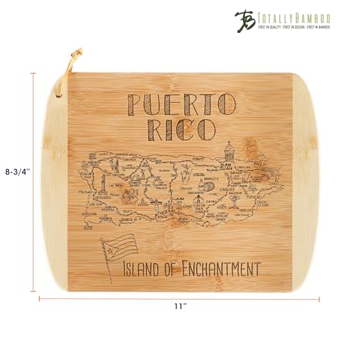 Image of Totally Bamboo A Slice of Life Puerto Rico Engraved Map Cutting Board