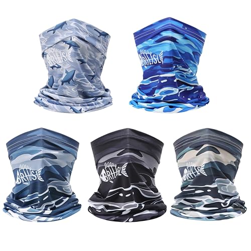BRILISLE UPF 50 Sun Protection Neck Gaiter - 13-in-1 Multifunctional Face Cover for Outdoor Activities | Breathable & Stretchy UV Protection Mask for Hiking, Fishing, Cycling 5-wave