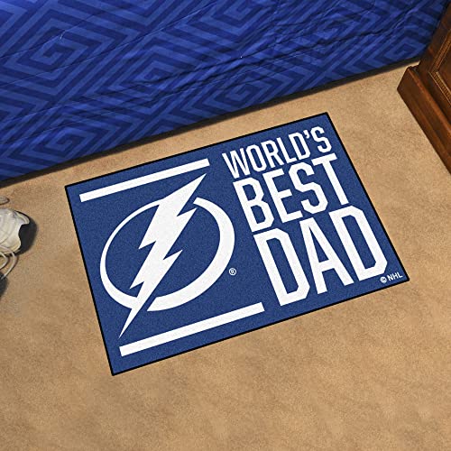 Fanmats 31170 Tampa Bay Lightning Starter Mat Accent Rug - 19In. X 30In. | Sports Fan Home Decor Rug And Tailgating Mat World's Best Dad Starter Mat #TOP1