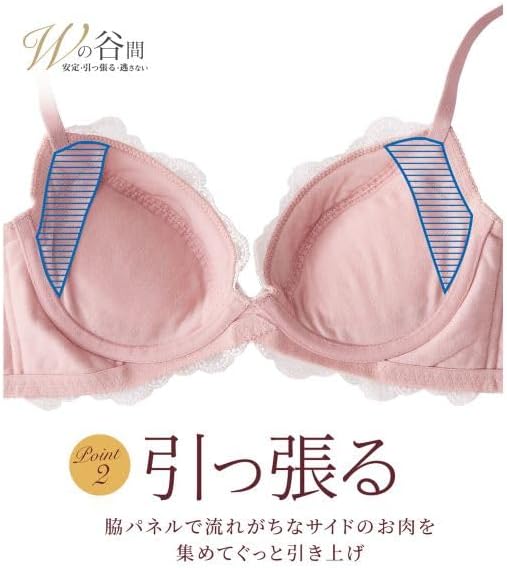 【ニッセンとトリンプ共同企画】Wでバストをあげるブラジャーショーツセット EF 大きいサイズ