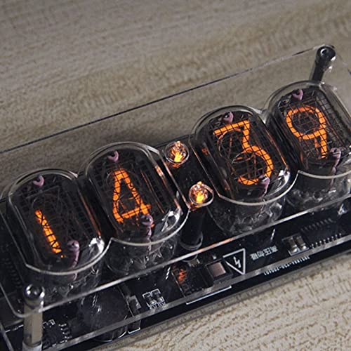Renslat Glow Tube Clock Bottom Plate 4-Bit Retro Nixie Tube Clock With 6 Led Backlight, Diy Creative Decoration Clock #TOP6