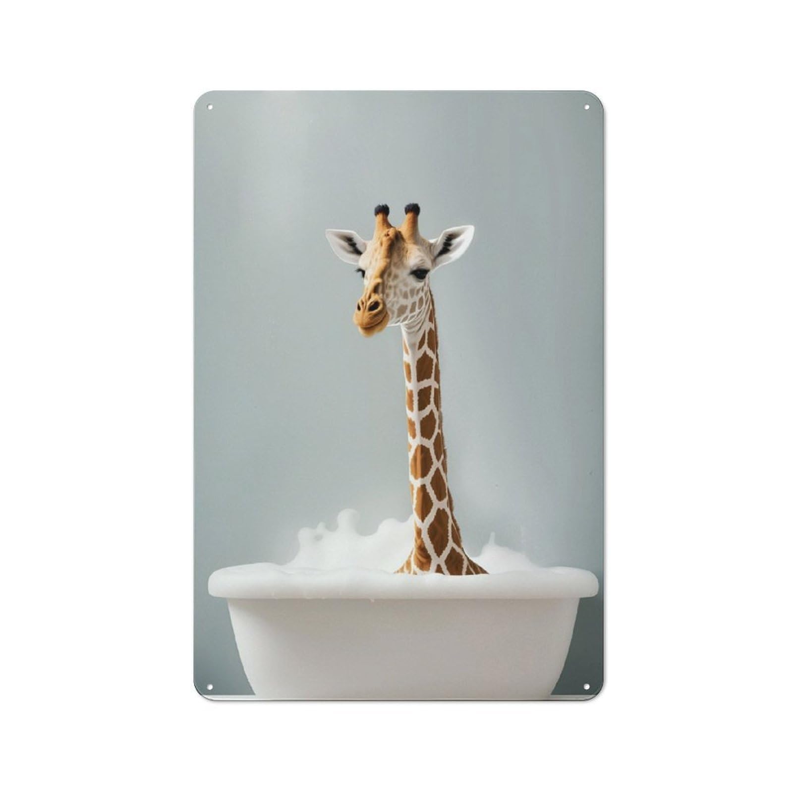 Junmoney Giraffe Funny Animal Distressed Look Decorative Tin Sign 30X20cm, Retro Room Decor For Lounge, Study, Pub Or Wall Gallery