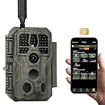 GardePro X50 4G LTE Wildkamera mit SIM-Karte und App, 48MP 1296P H.265 Video, No Glow Nachtsicht Bewegungsmelder, 4G Jagdkamera Wildtierkamera Handyübertragung, IP66 Fotofalle