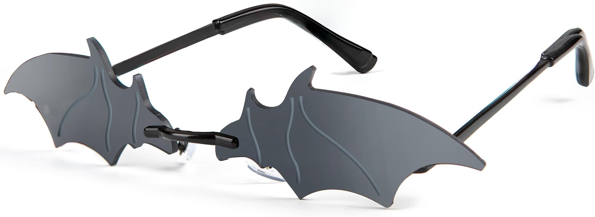KIDDOKIDS COOL THINGS FOR COOL KIDSVampire Bat Sunglasses, Fashion Devil Goth Vintage Rimless Trendy Eyewear Glasses for Women Kids Halloween Steampunk Costume Party