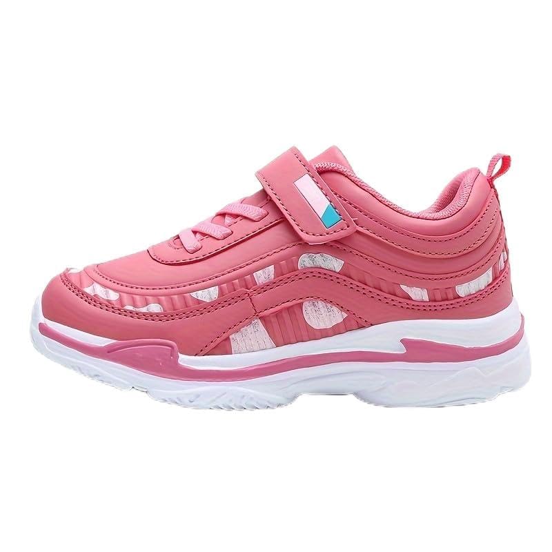 Girl's Solid Sneakers with Hook & Loop Fastener, Comfy Non Slip Casual Soft Sole Shoes for Kids Outdoor Activities - for Girls - Suitable for Casual Wear, Outdoor Play for Kids