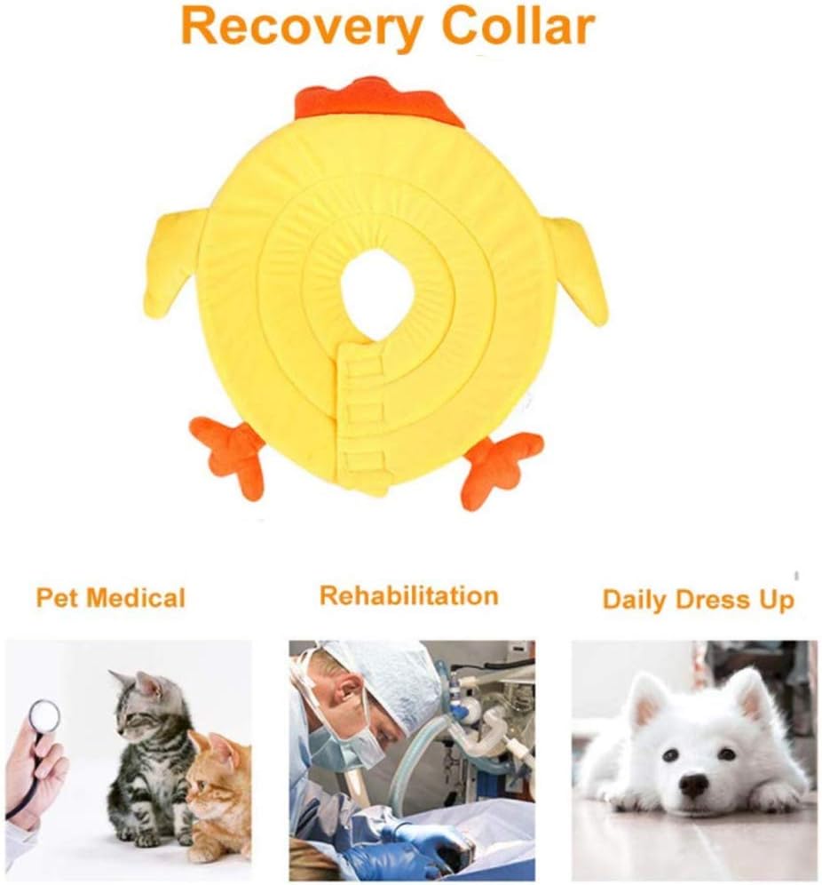 Dog Cone Collar for Surgery, Adjustable Pet Recovery Collar,Soft Pet Cone Collar Protective Cat Cute Comfy Cone for Dogs Cats Puppy Kitten Wound Healing Protection,Yellow