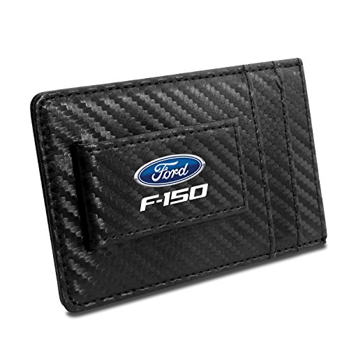 Ford F-150 Carbon Fiber Style Minimalist Leather Slim Wallet RFID Block with Money Clip2