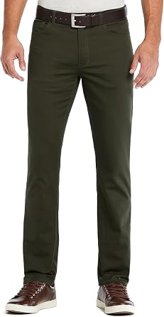 Savane Mens Anywhere 5-Pocket Denim Stretch Pants With Active Waistband, Straight Fit and Textured Soft Luxe Fabric