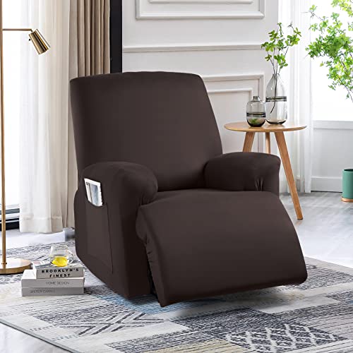 Image of TAOCOCO Stretch Recliner Couch Covers 3-Pieces Style Recliner Chair Covers Recliner Cover for Reclining Chair Slipcovers Feature Fitted Soft Washable (1 Seat, Coffee)