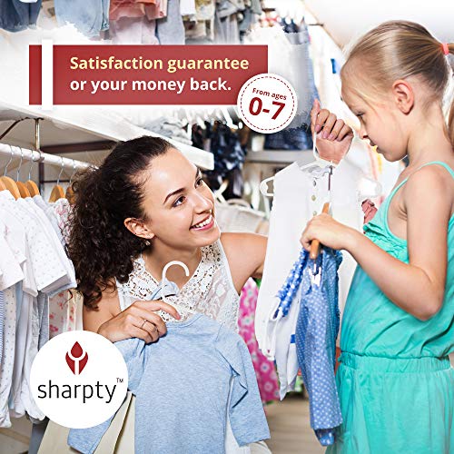 Sharpty Children's Hangers Plastic, Kids Hangers Ideal For Everyday Standard Use, Baby Hangers (Kids 60 Pack) (White) #TOP5
