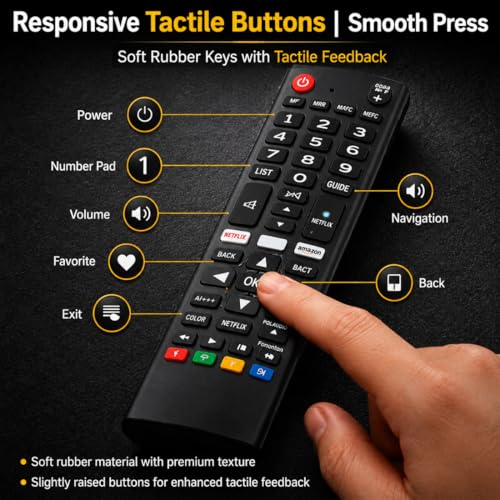 Image of Replacement Remote Compatible with LG Smart TV | Universal Remote for LG LED OLED WebOS TVs (32 /43 /50 /55 Inch) with Hotkeys Netflx, Amazn | No Setup Required