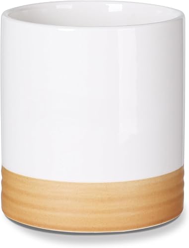 Miniatura 6 de LEETOYI Soporte pequeño de cerámica para utensilios de cocina, fácil de limpiar, 4.5 pulgadas, color blanco