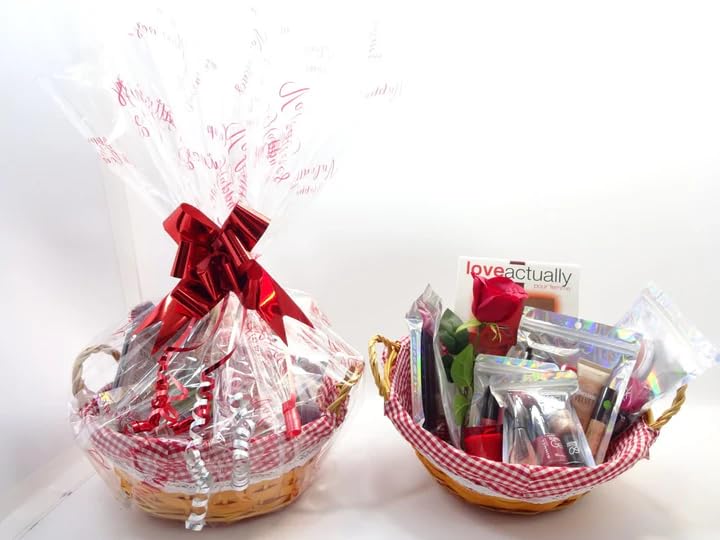 Cadeau de Saint-Valentin avec rose rouge, 25 pièces, parfum, bougie parfumée et maquillage, cadeau de beauté de luxe, panier de Saint-Valentin pour elle, cadeau prêt à l'emploi.