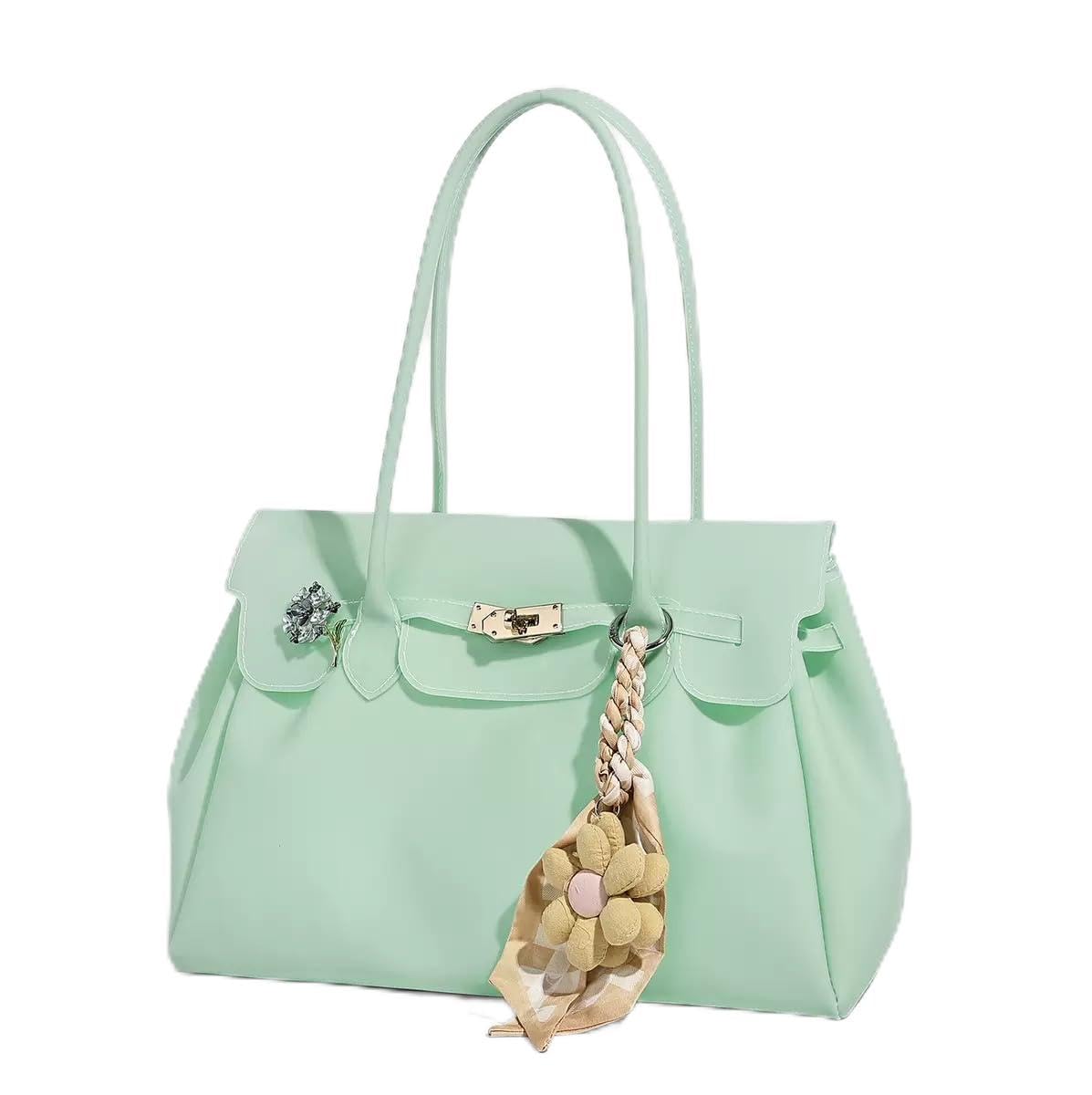 City Bag for Women Y2K Tote Bags Soft Leather Hobo Bag Multi-pocket Handbag with Adjustable Crossbody Strap