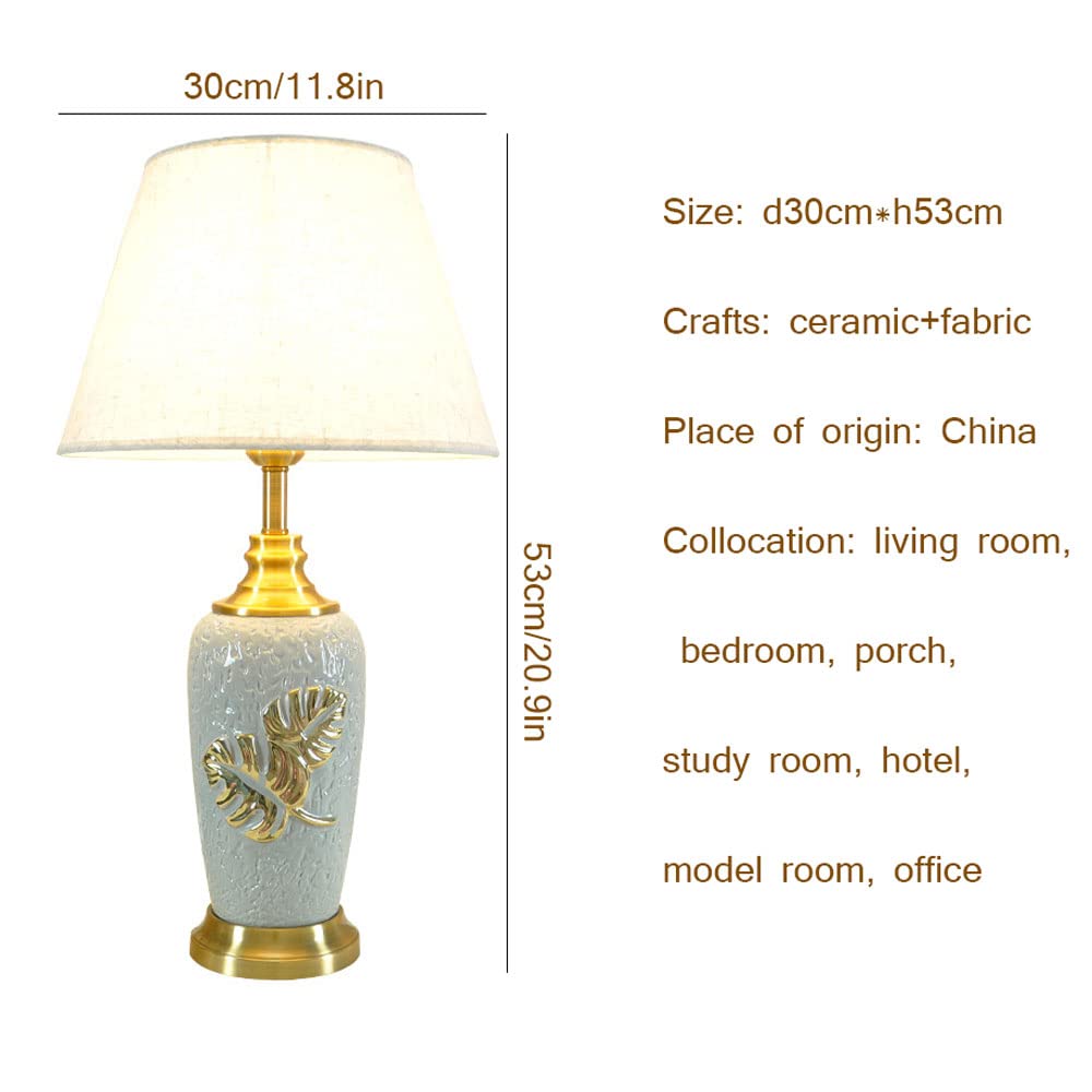 Lampada da tavolo in ceramica da 21 pollici Comodino classico comodino comodino per camera da letto ufficio college libreria, camera da letto comodino comodino lampada da tavolo lampade da