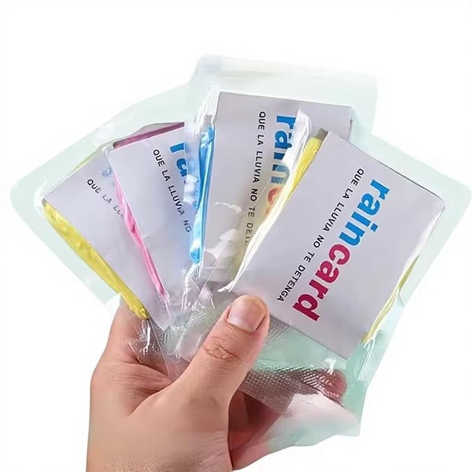 GIRLYZ ATTIRE Unisex Disposable Rain Card for Emergency Use | Waterproof Rain with Smallest Pocket Size| Easy to Carry & Use and Reusable (COLOR MAY VARY) (Pack of 3)-image-35