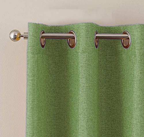Byour3 Innenvorhänge mit Ringen für Fenster Verschattung Schlafzimmer Wohnzimmer Küche Moderner einfache Farbe Eleganter Vorhang Verpackte (Grün, B.140x280L. cm ) Cover