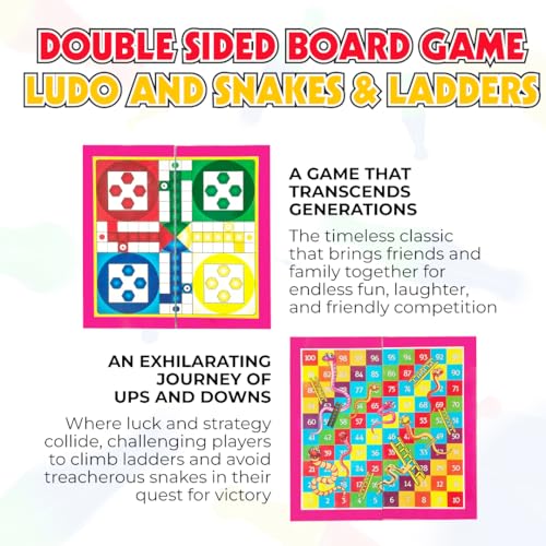 Image of Mommers Ludo with Ladders and Snakes for Kids Friends and Family (Strategy Toy for Kid Girls, Boys) Learning Fun