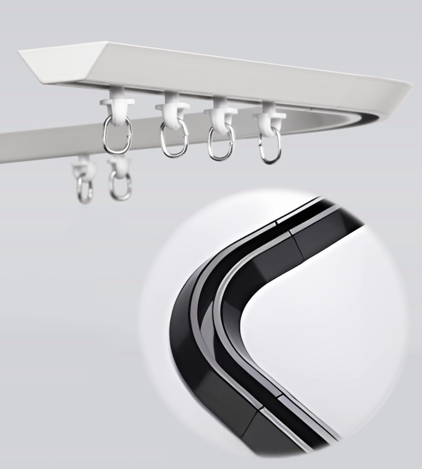 トラック用 フロントカーテン 波型 金華山 モンブランローズ ホワイト 白：トラックショップNAKANO カーテントラック、天井カーテントラック、間仕切りカーテントラック、カーテン用天井トラック - ローラーフック付き 60CM 170C