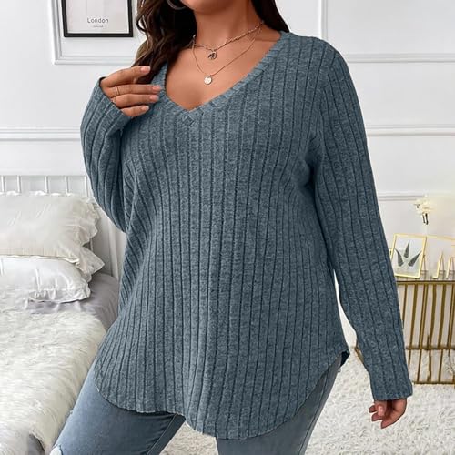 Mens Thermal Long Sleeve Plus Size Women’s Casual Fall Sweaters with V Neck and Long Sleeves Great for Going Out3